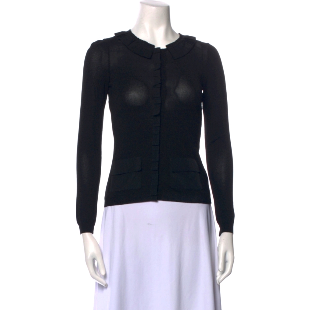 EUC Authentic Moschino Black Crew Neck Long Sleeve Top